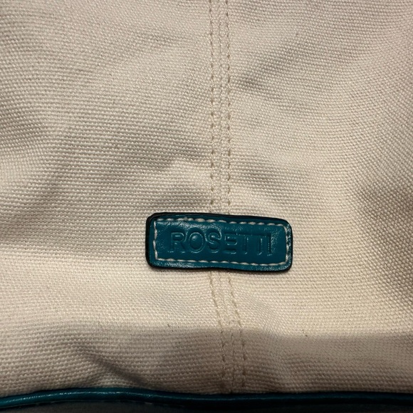 Vintage Y2K Era Rosetti Teal and Cream Floral Shoulder Bag - Picture 7 of 9